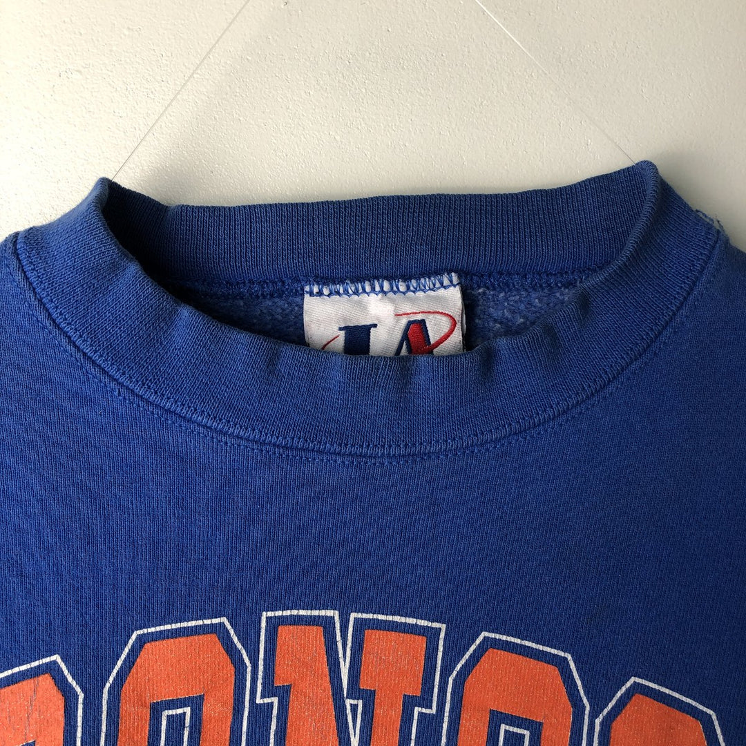 Vintage 90'S NFL Denver Broncos Logo ATHLETIC Print Sweatshirt, Made in USA, Men's Size L cotton blue type Vintage Second Hand