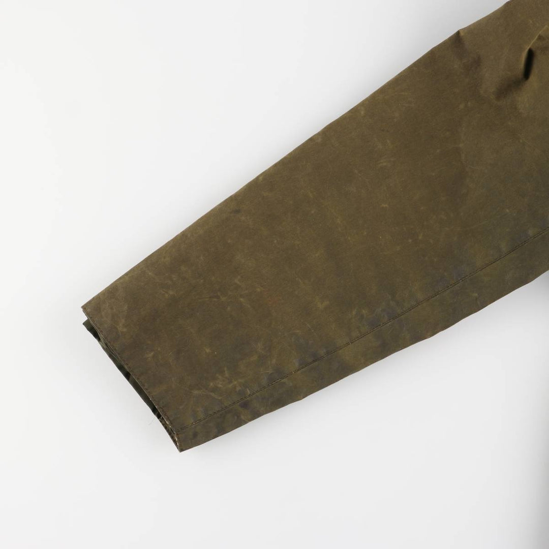 Vintage 80s-90'S Barbour BORDER (old 3-warrant) waxed cotton oiled jacket, made in England, men's size L unclear Khaki type Vintage Second Hand