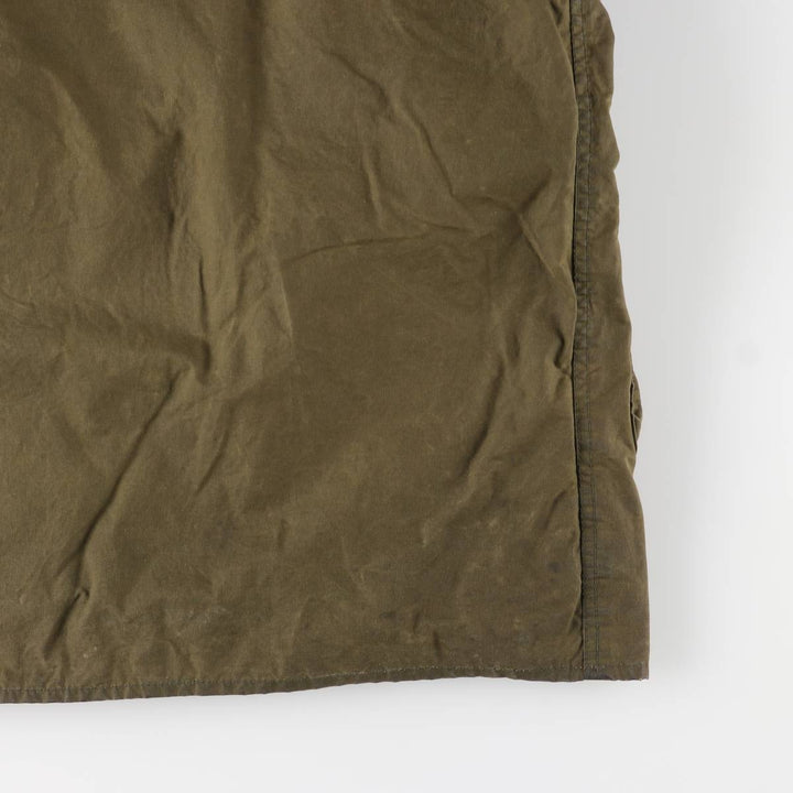 Vintage 80s-90'S Barbour BORDER (old 3-warrant) waxed cotton oiled jacket, made in England, men's size L unclear Khaki type Vintage Second Hand