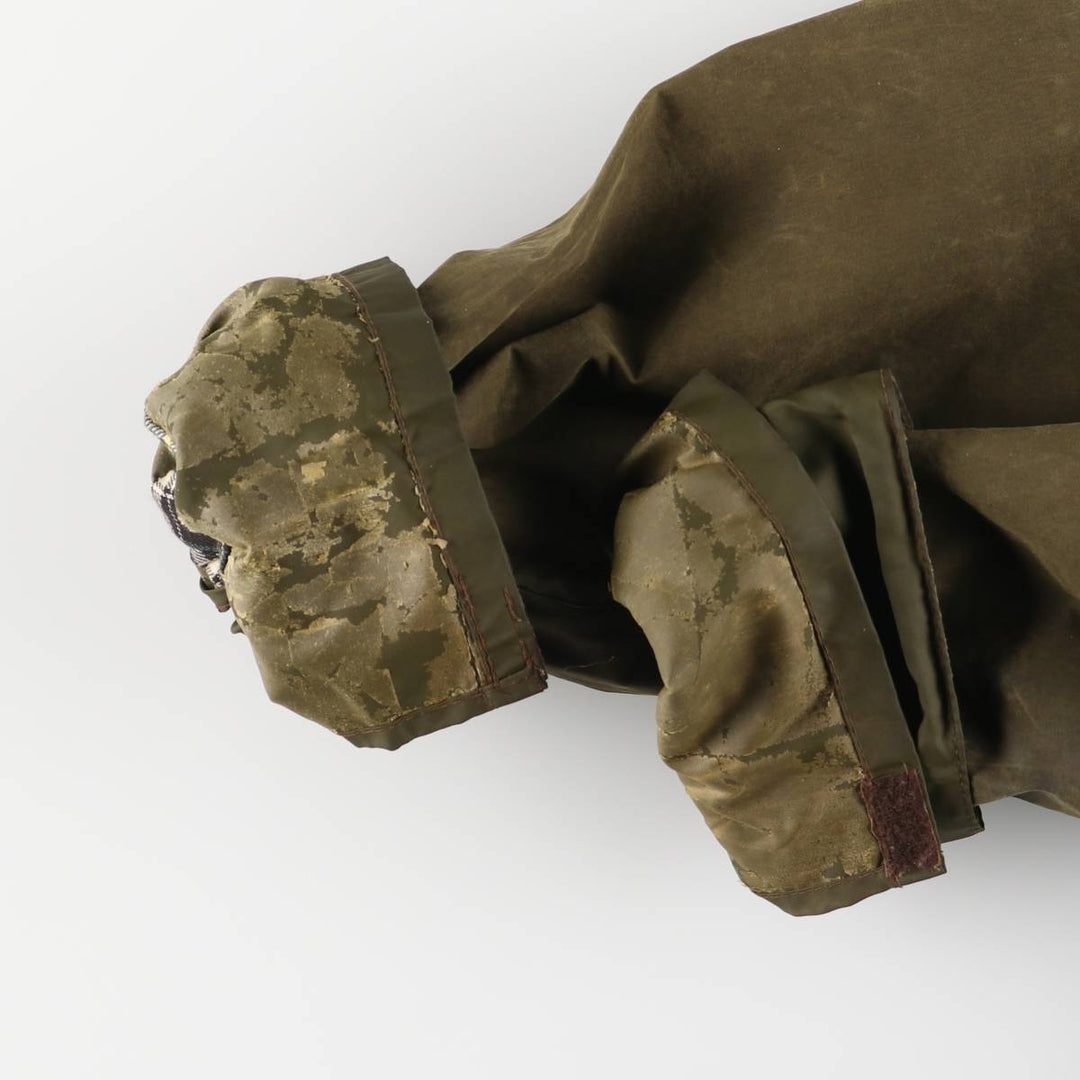 Vintage 80s-90'S Barbour BORDER (old 3-warrant) waxed cotton oiled jacket, made in England, men's size L unclear Khaki type Vintage Second Hand