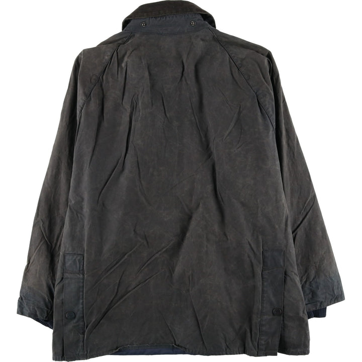 2000'S Barbour BEDALE waxed cotton oiled jacket, Made in England, C42, Men's size L cotton Charcoal Vintage Second Hand