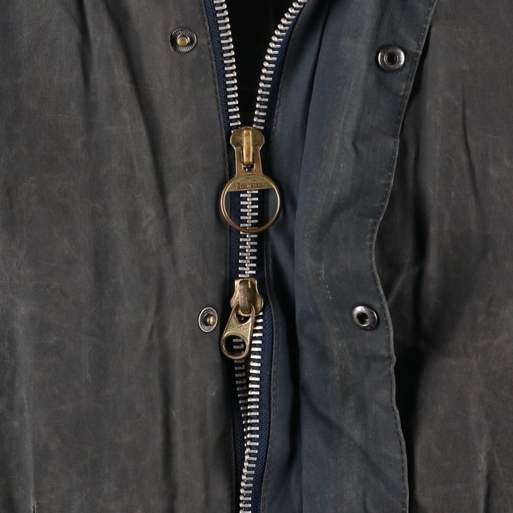 2000'S Barbour BEDALE waxed cotton oiled jacket, Made in England, C42, Men's size L cotton Charcoal Vintage Second Hand