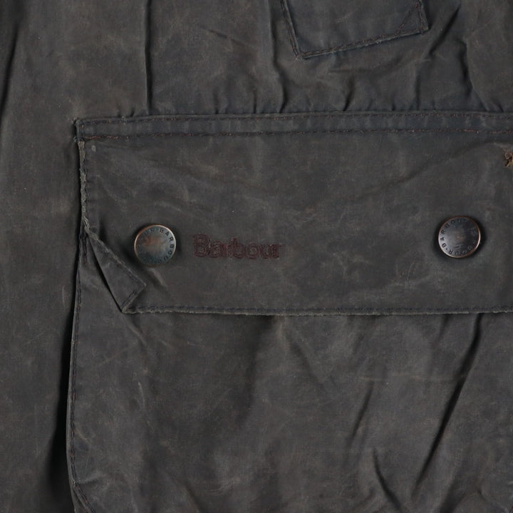 2000'S Barbour BEDALE waxed cotton oiled jacket, Made in England, C42, Men's size L cotton Charcoal Vintage Second Hand