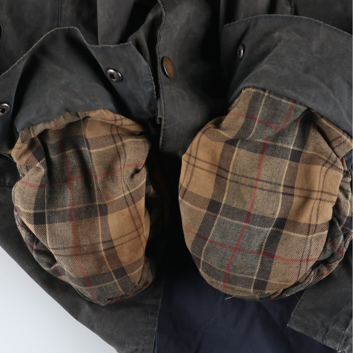 2000'S Barbour BEDALE waxed cotton oiled jacket, Made in England, C42, Men's size L cotton Charcoal Vintage Second Hand
