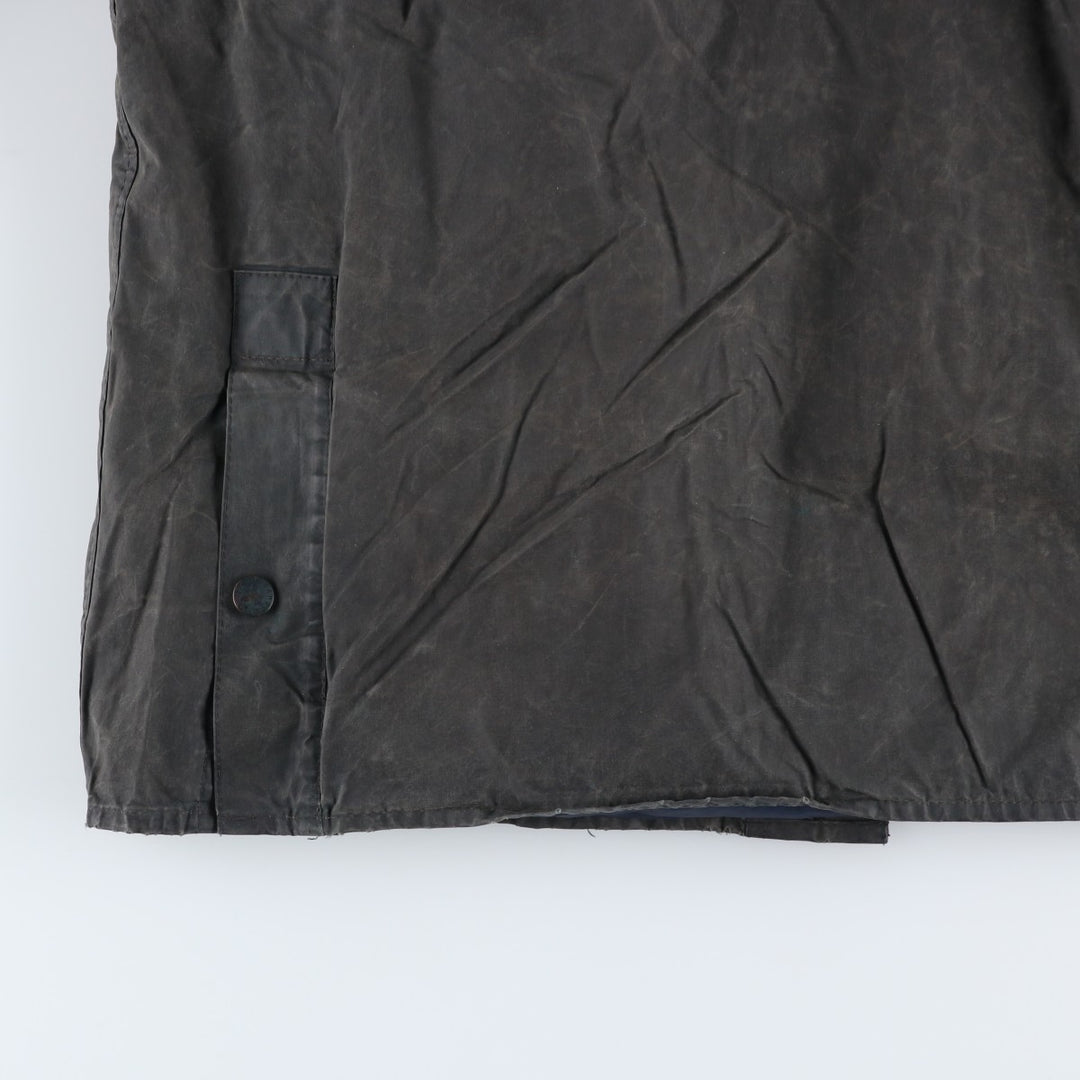 2000'S Barbour BEDALE waxed cotton oiled jacket, Made in England, C42, Men's size L cotton Charcoal Vintage Second Hand