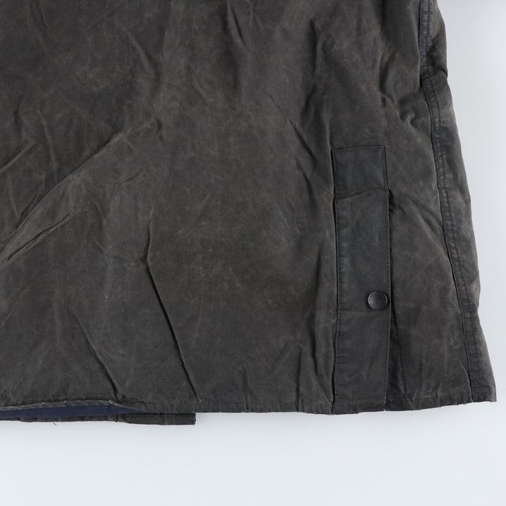 2000'S Barbour BEDALE waxed cotton oiled jacket, Made in England, C42, Men's size L cotton Charcoal Vintage Second Hand
