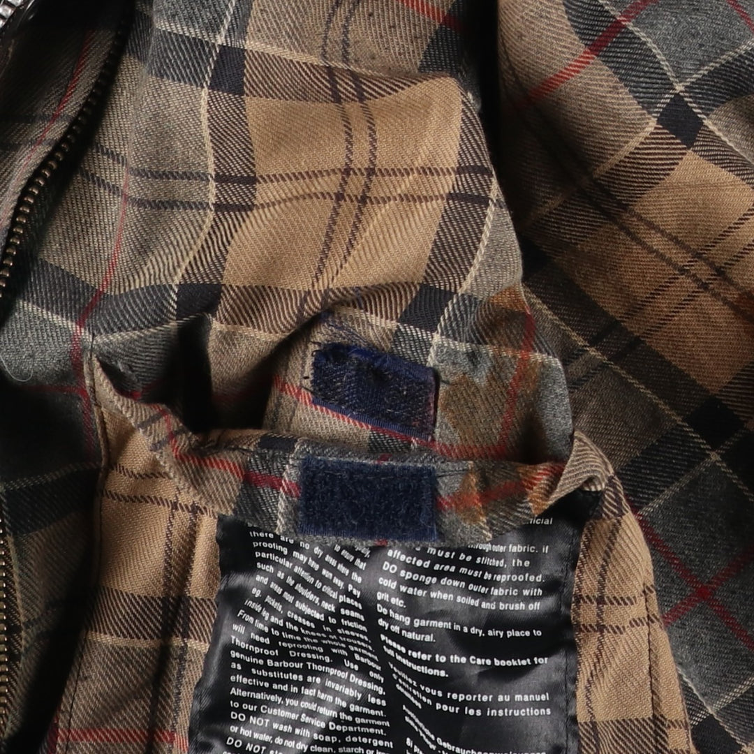 2000'S Barbour BEDALE waxed cotton oiled jacket, Made in England, C42, Men's size L cotton Charcoal Vintage Second Hand