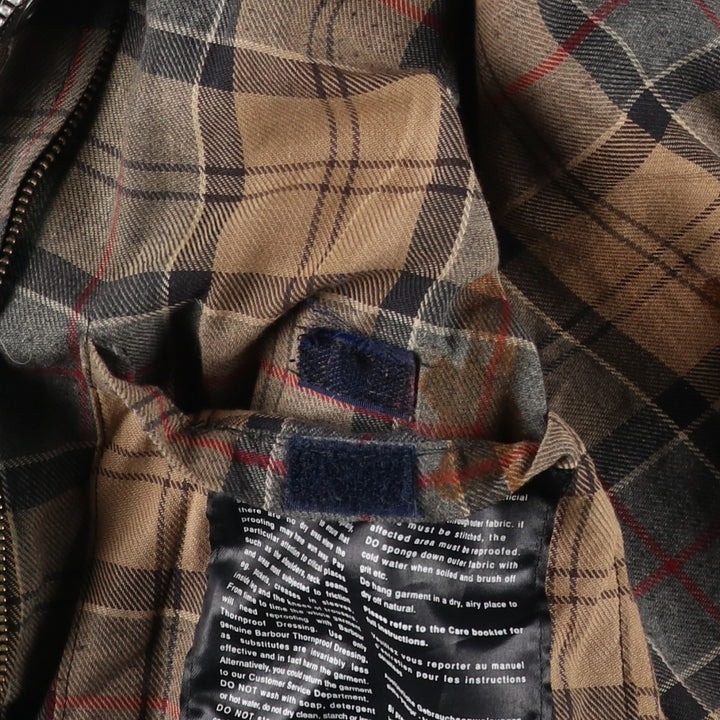 2000'S Barbour BEDALE waxed cotton oiled jacket, Made in England, C42, Men's size L cotton Charcoal Vintage Second Hand