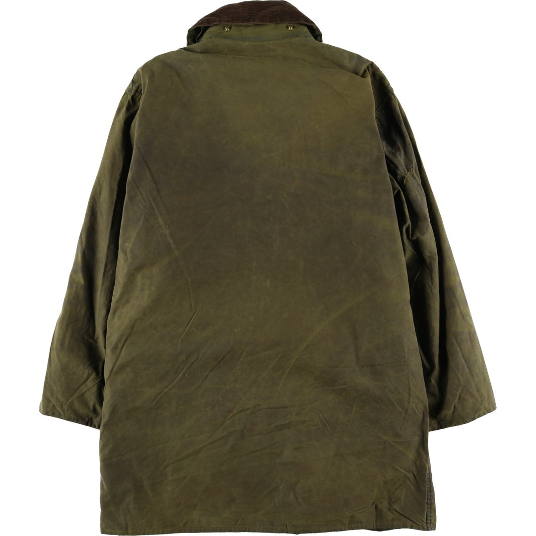 2000'S Barbour BORDER Waxed Cotton Oiled Jacket C42 Men's Size L Waxed cotton Khaki type Vintage Second Hand