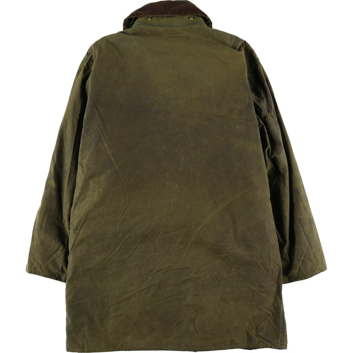 2000'S Barbour BORDER Waxed Cotton Oiled Jacket C42 Men's Size L Waxed cotton Khaki type Vintage Second Hand