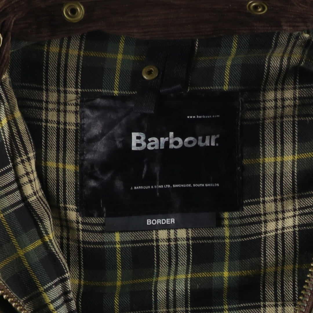 2000'S Barbour BORDER Waxed Cotton Oiled Jacket C42 Men's Size L Waxed cotton Khaki type Vintage Second Hand