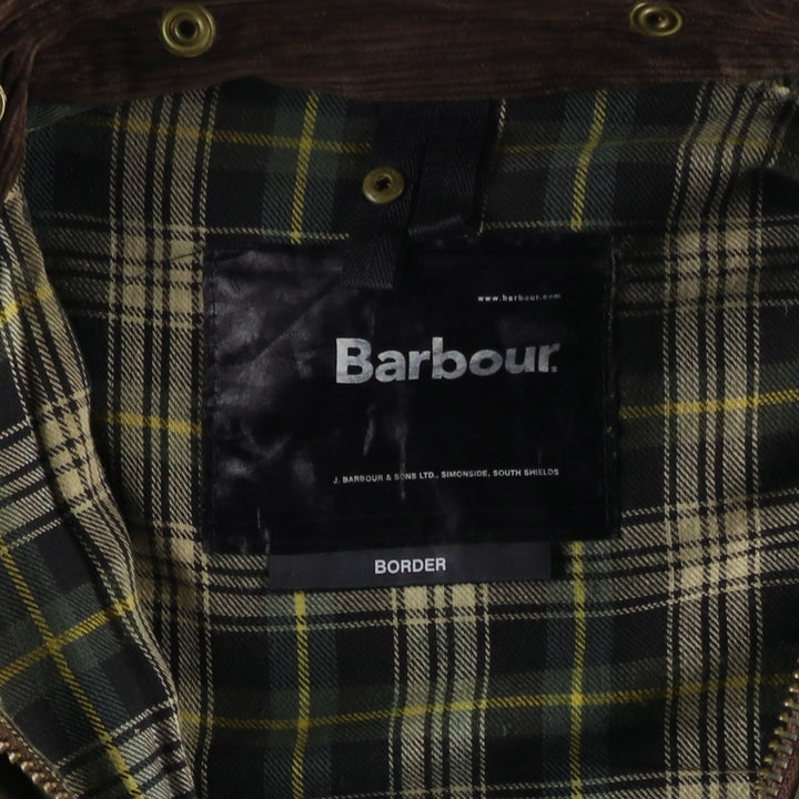 2000'S Barbour BORDER Waxed Cotton Oiled Jacket C42 Men's Size L Waxed cotton Khaki type Vintage Second Hand