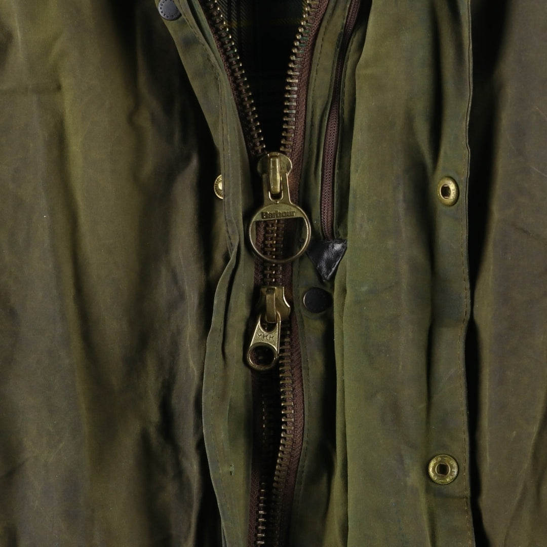 2000'S Barbour BORDER Waxed Cotton Oiled Jacket C42 Men's Size L Waxed cotton Khaki type Vintage Second Hand