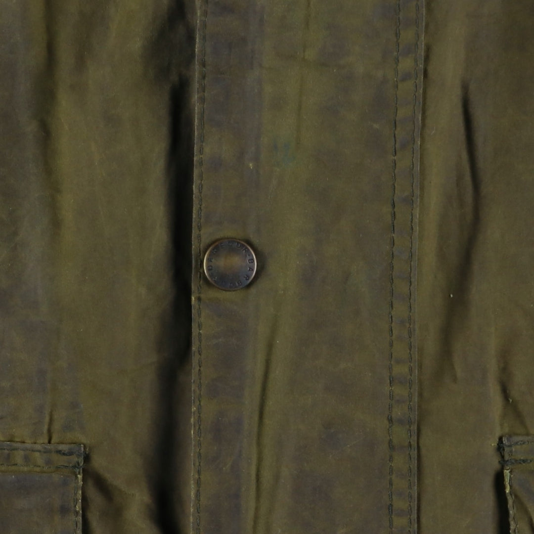 2000'S Barbour BORDER Waxed Cotton Oiled Jacket C42 Men's Size L Waxed cotton Khaki type Vintage Second Hand
