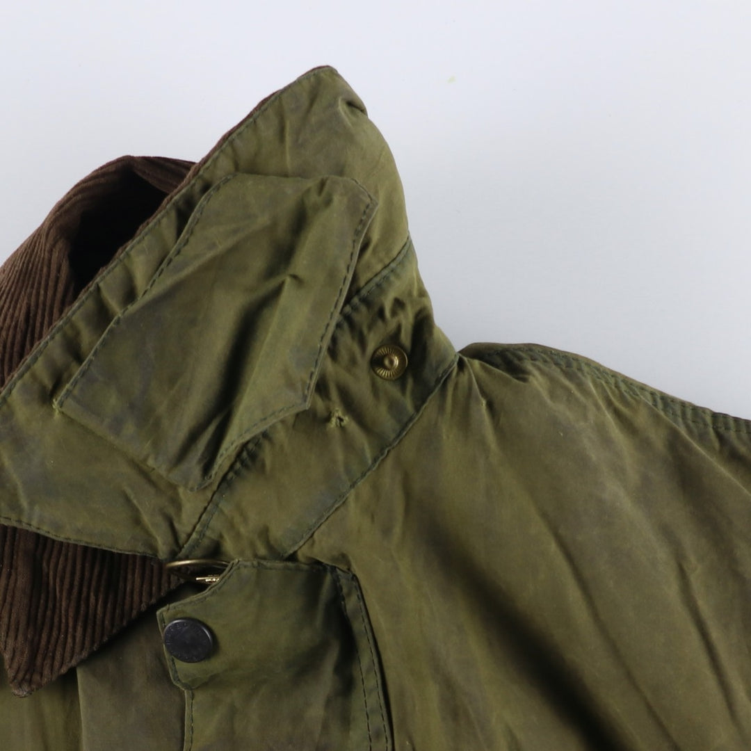 2000'S Barbour BORDER Waxed Cotton Oiled Jacket C42 Men's Size L Waxed cotton Khaki type Vintage Second Hand