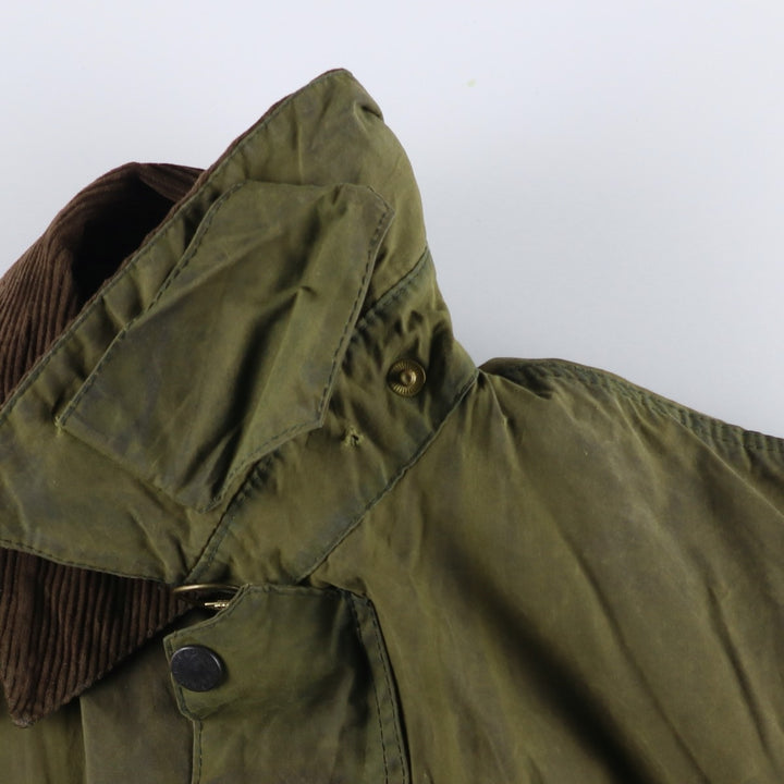 2000'S Barbour BORDER Waxed Cotton Oiled Jacket C42 Men's Size L Waxed cotton Khaki type Vintage Second Hand