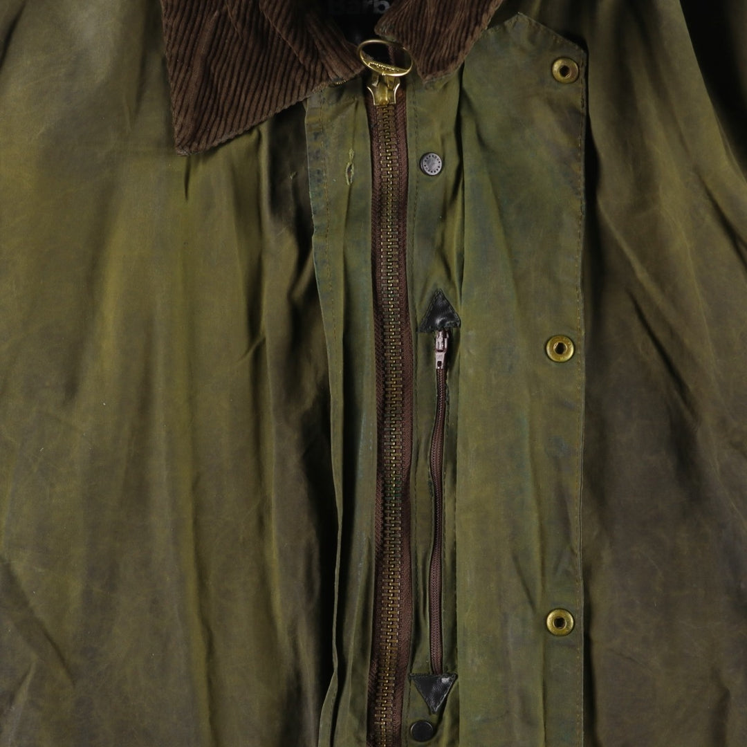 2000'S Barbour BORDER Waxed Cotton Oiled Jacket C42 Men's Size L Waxed cotton Khaki type Vintage Second Hand