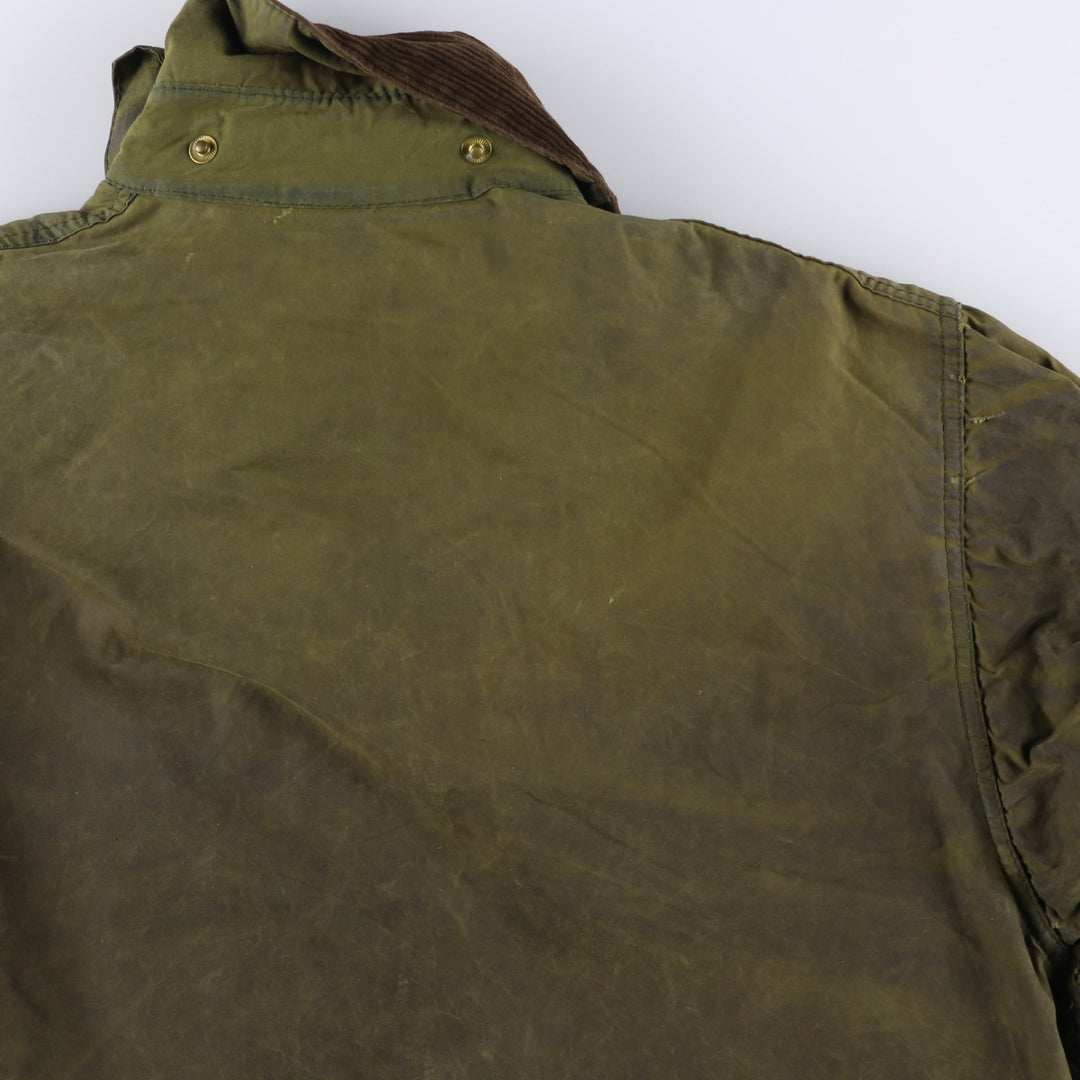 2000'S Barbour BORDER Waxed Cotton Oiled Jacket C42 Men's Size L Waxed cotton Khaki type Vintage Second Hand