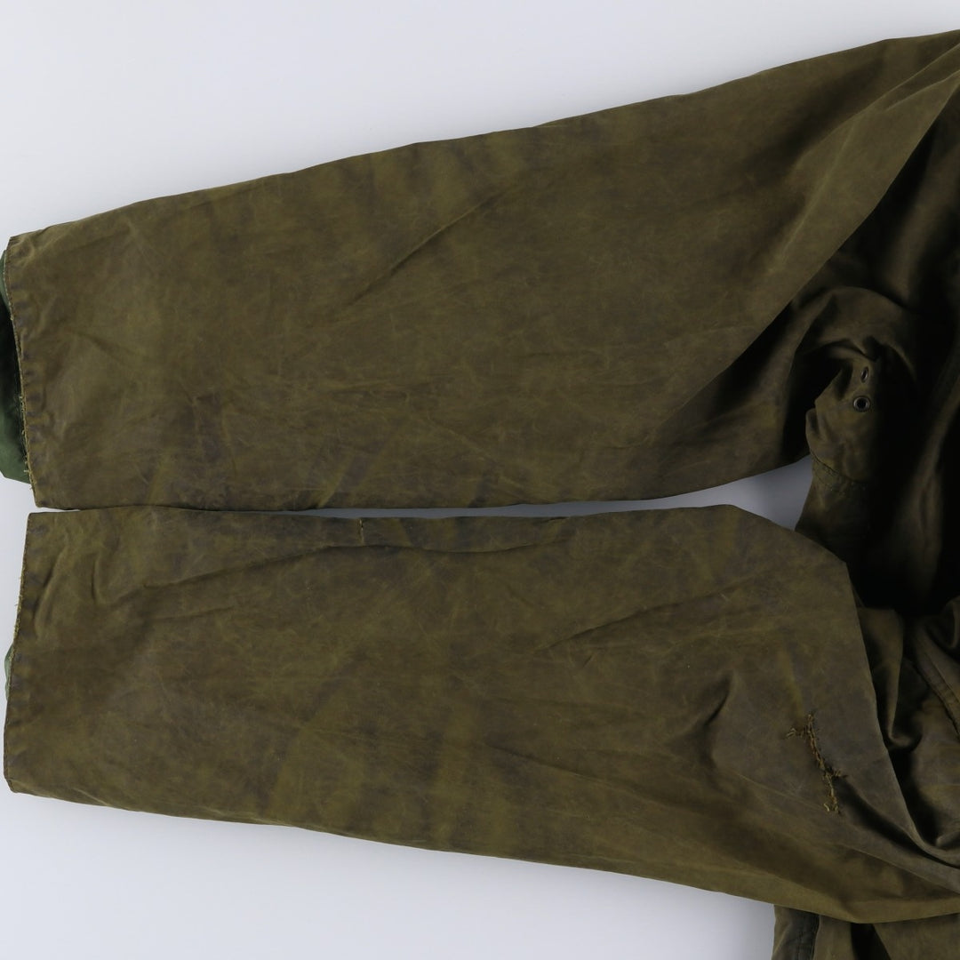 2000'S Barbour BORDER Waxed Cotton Oiled Jacket C42 Men's Size L Waxed cotton Khaki type Vintage Second Hand