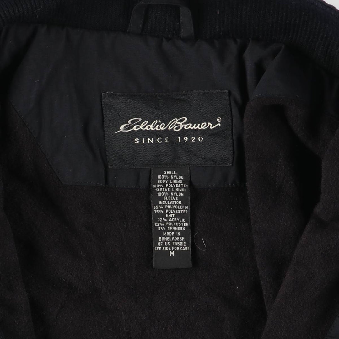 Eddie Bauer padded puffer jacket, men's size M Nylon black type Vintage Second Hand