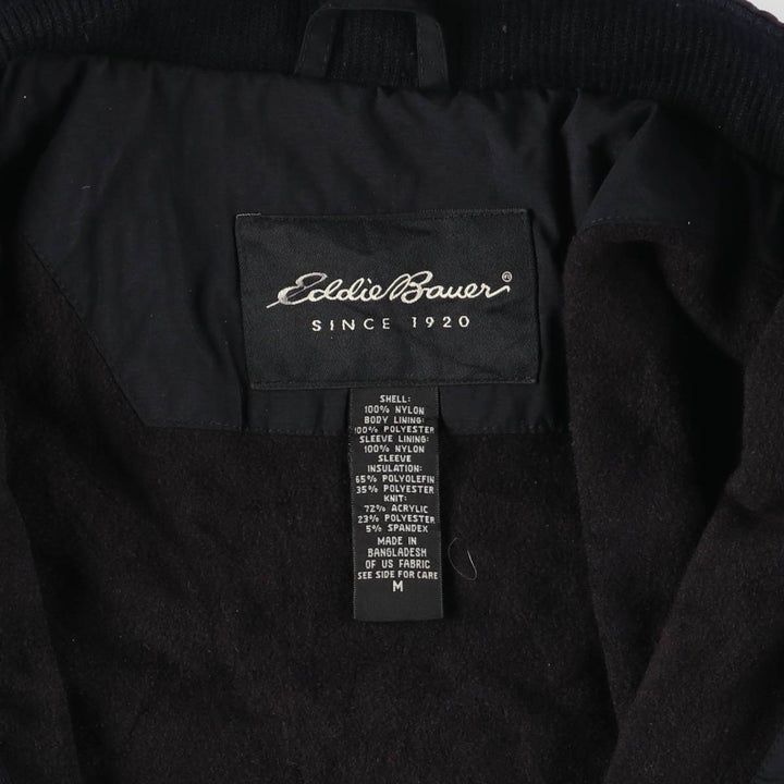 Eddie Bauer padded puffer jacket, men's size M Nylon black type Vintage Second Hand