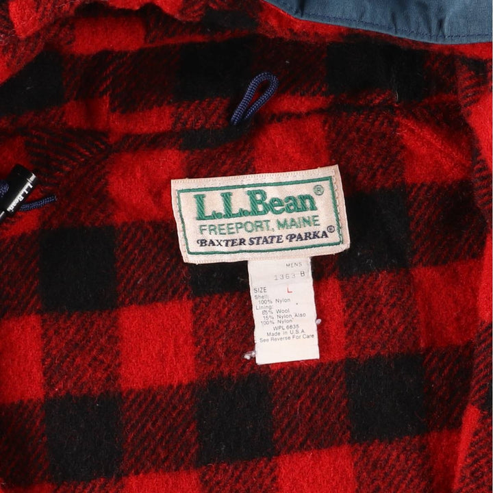 1980'S LLBean Baxter State Parka Mountain Parka Shell Jacket Made in USA Men's Size L Nylon navy blue type Vintage Second Hand