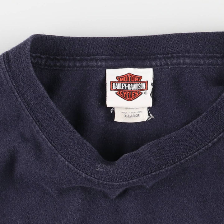 Harley-Davidson Motorcycle Long Sleeve T-Shirt, Men's Size XL cotton navy blue type Vintage Second Hand