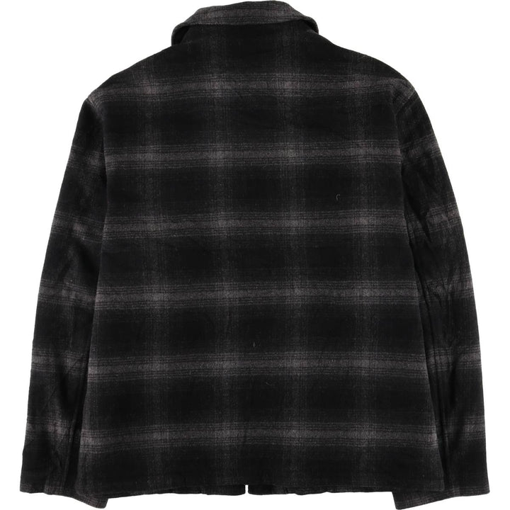 Eddie Bauer Ombre Check Padded Wool Sports Jacket, Men's Size Medium wool gray type Vintage Second Hand