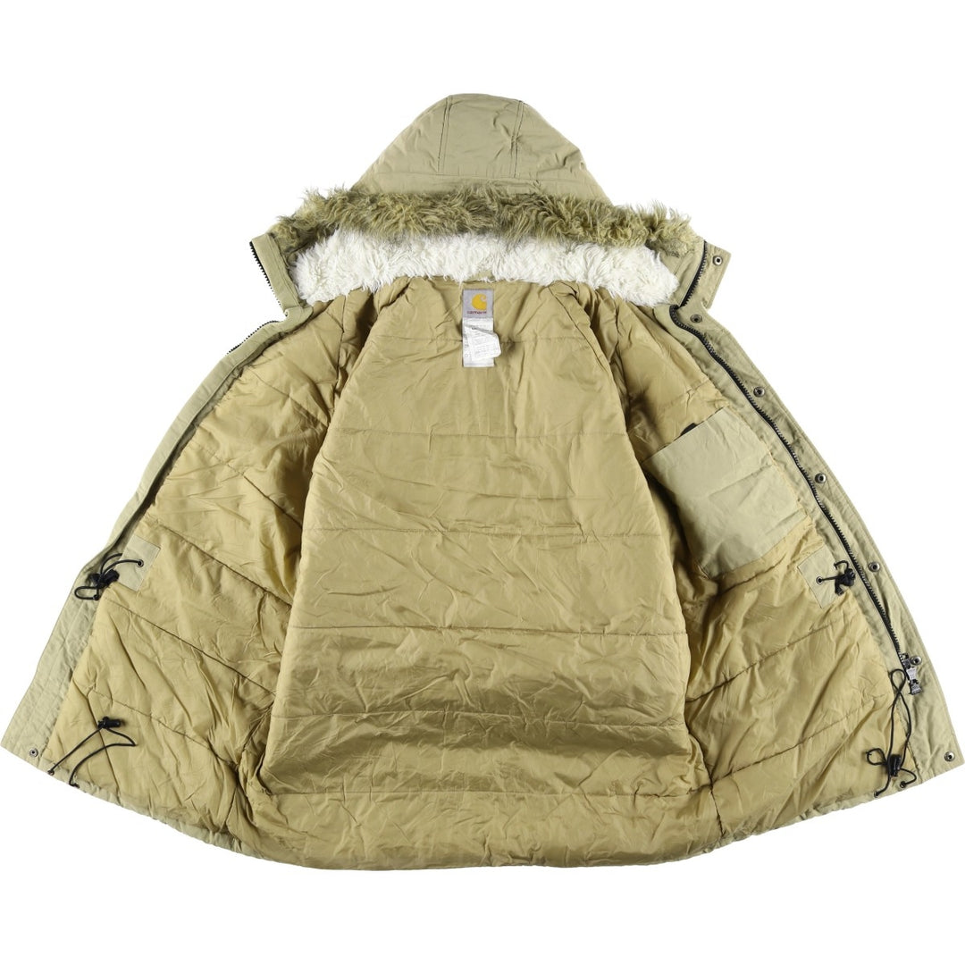 Carhartt padded parka/puffer jacket, men's size L Nylon Beige type Vintage Second Hand