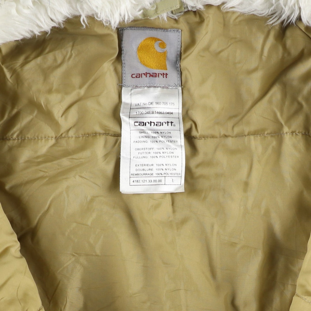 Carhartt padded parka/puffer jacket, men's size L Nylon Beige type Vintage Second Hand