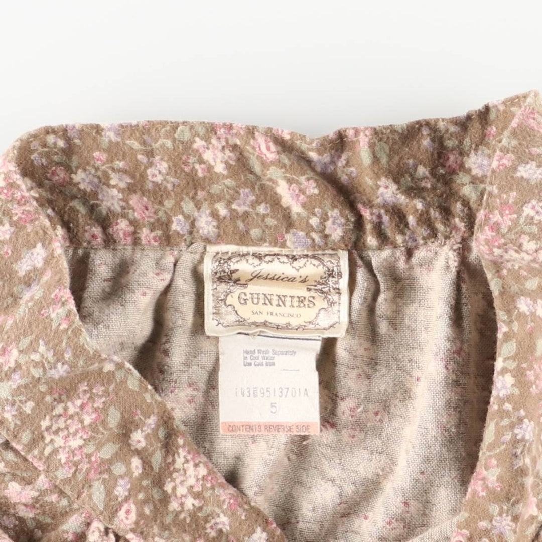 Vintage 1970'S Gunne Sax Gannies all-over floral print cotton midi-length flared skirt, size XS. cotton brown type Vintage Second Hand