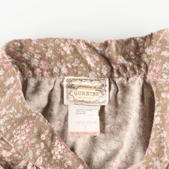 Vintage 1970'S Gunne Sax Gannies all-over floral print cotton midi-length flared skirt, size XS. cotton brown type Vintage Second Hand