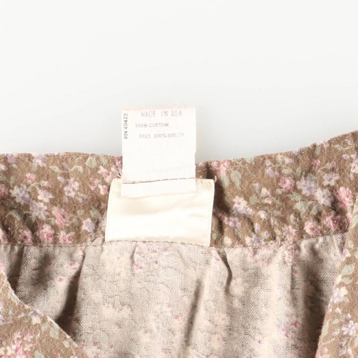 Vintage 1970'S Gunne Sax Gannies all-over floral print cotton midi-length flared skirt, size XS. cotton brown type Vintage Second Hand