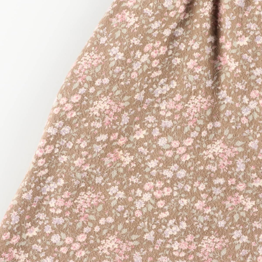 Vintage 1970'S Gunne Sax Gannies all-over floral print cotton midi-length flared skirt, size XS. cotton brown type Vintage Second Hand