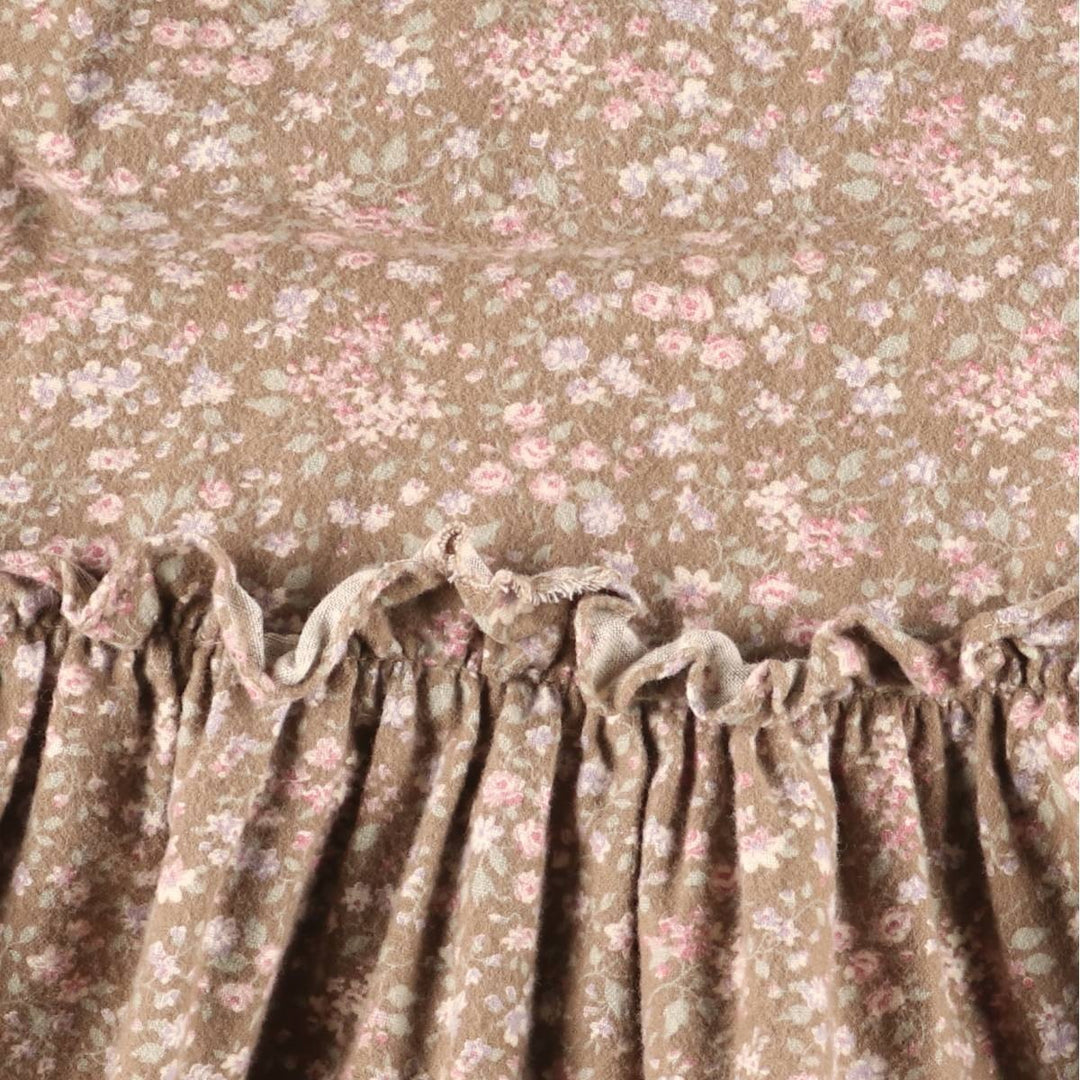 Vintage 1970'S Gunne Sax Gannies all-over floral print cotton midi-length flared skirt, size XS. cotton brown type Vintage Second Hand
