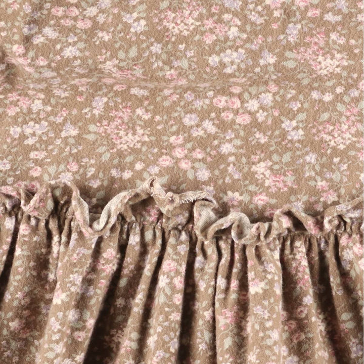 Vintage 1970'S Gunne Sax Gannies all-over floral print cotton midi-length flared skirt, size XS. cotton brown type Vintage Second Hand