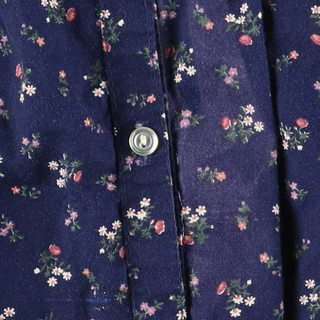 Vintage 1970'S Gunne Sax Gannies all-over floral print cotton half-length flared skirt, size S. cotton navy blue type Vintage Second Hand