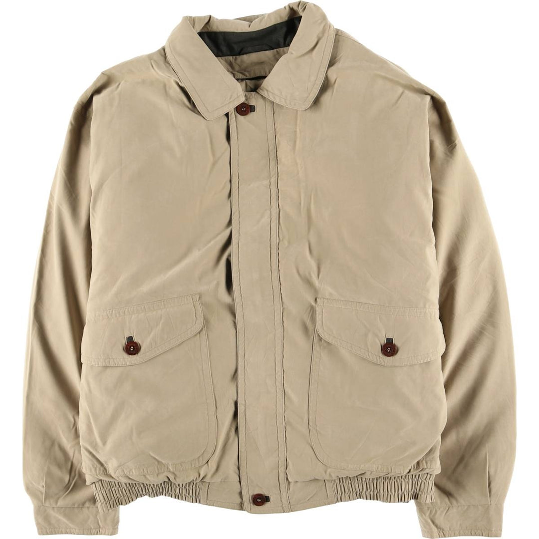 90s-00'S LLBean Collared Goose Down Jacket, Men's Size XL polyester Beige type Vintage Second Hand