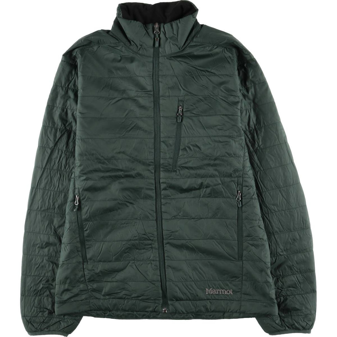 2000'S Marmot padded puffer jacket, men's size M Recycled nylon Green type dark green Vintage Second Hand