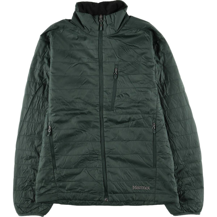 2000'S Marmot padded puffer jacket, men's size M Recycled nylon Green type dark green Vintage Second Hand