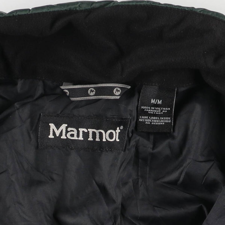 2000'S Marmot padded puffer jacket, men's size M Recycled nylon Green type dark green Vintage Second Hand