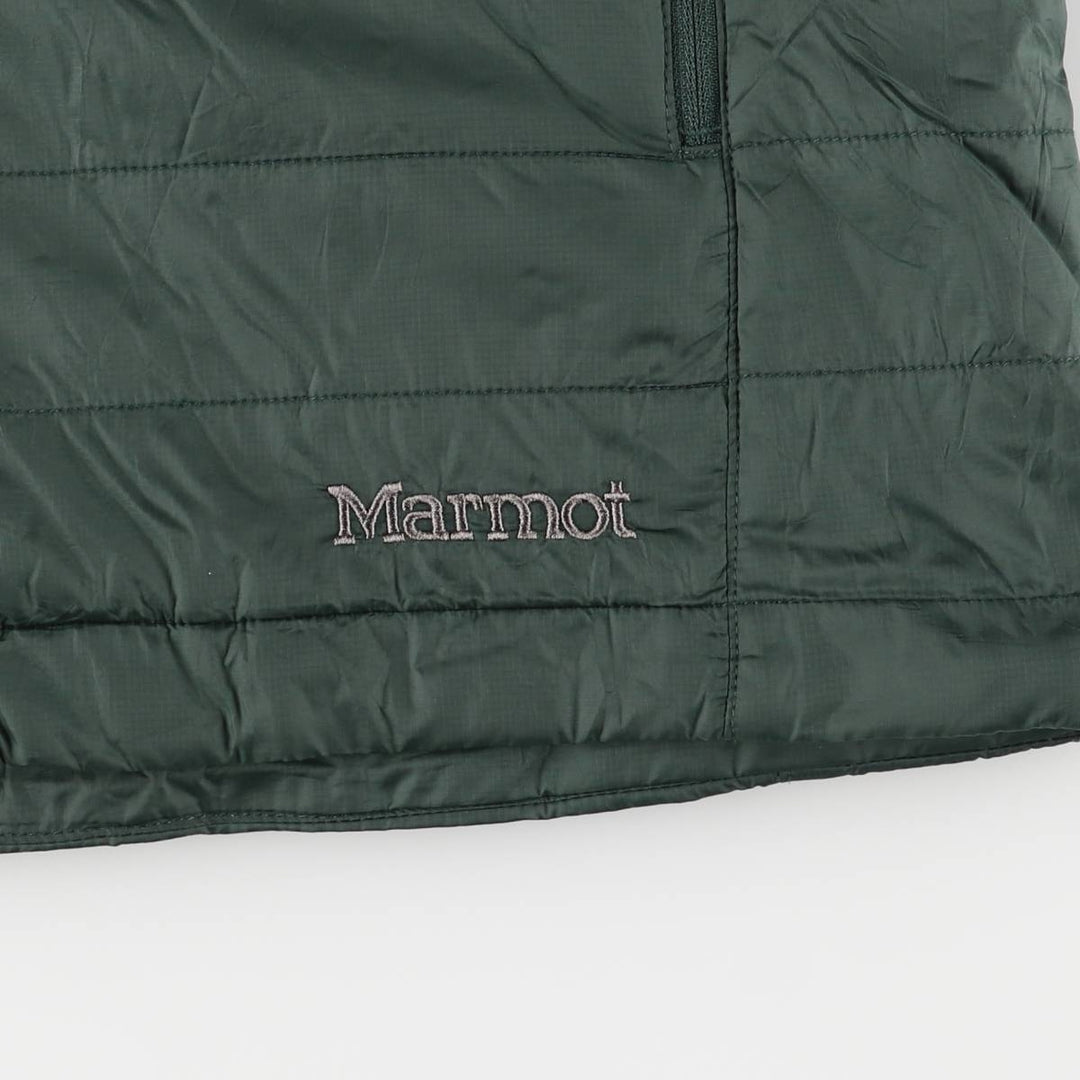 2000'S Marmot padded puffer jacket, men's size M Recycled nylon Green type dark green Vintage Second Hand