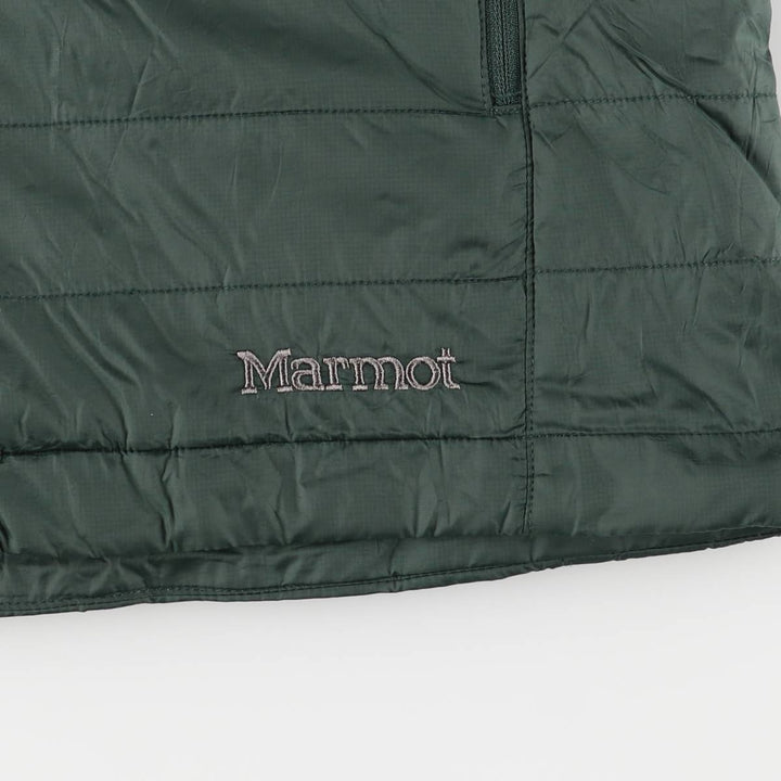 2000'S Marmot padded puffer jacket, men's size M Recycled nylon Green type dark green Vintage Second Hand