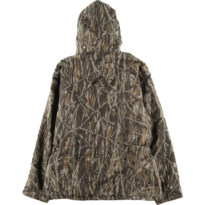 70s-80'S Cabela's DRY-PLUS Camouflage Pattern Realtree Camo Padded Mountain Parka Shell Jacket, Made in USA, Men's Size L polyester Khaki type Vintage Second Hand