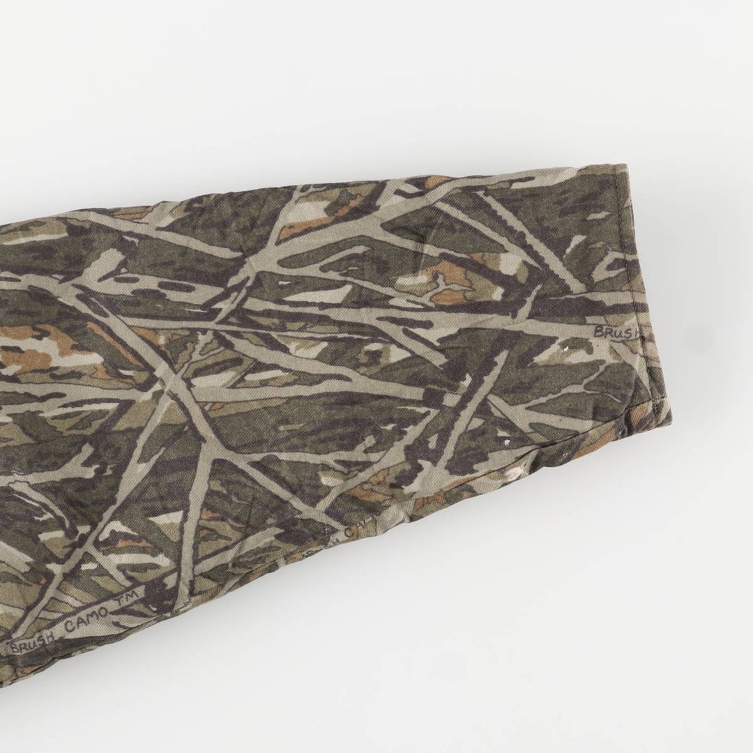 70s-80'S Cabela's DRY-PLUS Camouflage Pattern Realtree Camo Padded Mountain Parka Shell Jacket, Made in USA, Men's Size L polyester Khaki type Vintage Second Hand