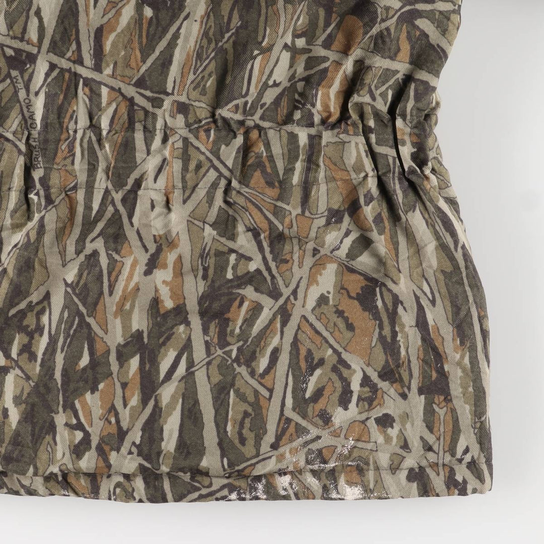 70s-80'S Cabela's DRY-PLUS Camouflage Pattern Realtree Camo Padded Mountain Parka Shell Jacket, Made in USA, Men's Size L polyester Khaki type Vintage Second Hand