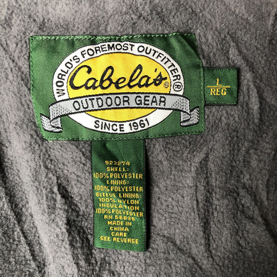 90s-00'S Cabelas padded puffer jacket, men's size L polyester black type Vintage Second Hand