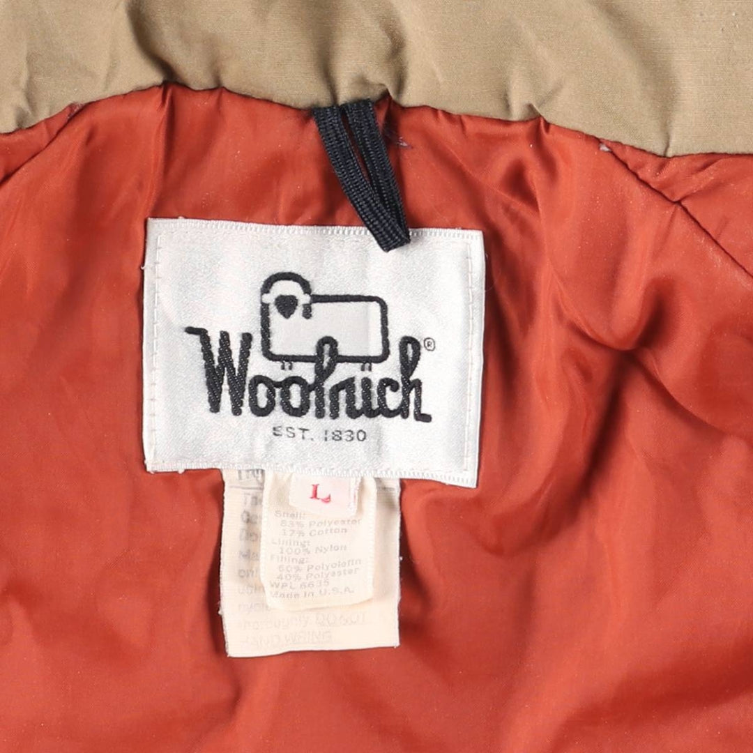 Vintage 1970'S WOOLRICH padded puffer jacket, made in the USA, size L, men's polyester Beige type Vintage Second Hand