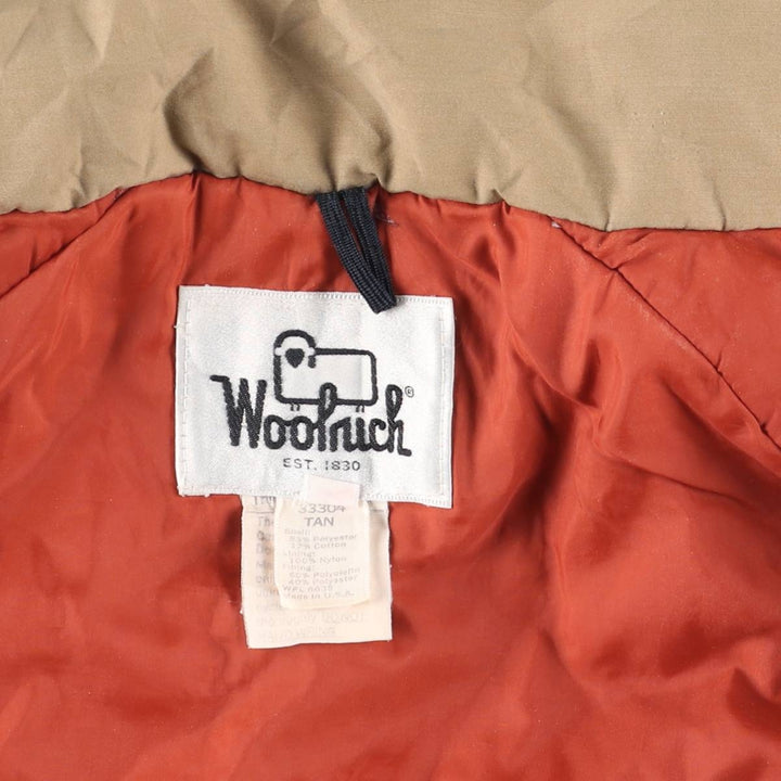 Vintage 1970'S WOOLRICH padded puffer jacket, made in the USA, size L, men's polyester Beige type Vintage Second Hand