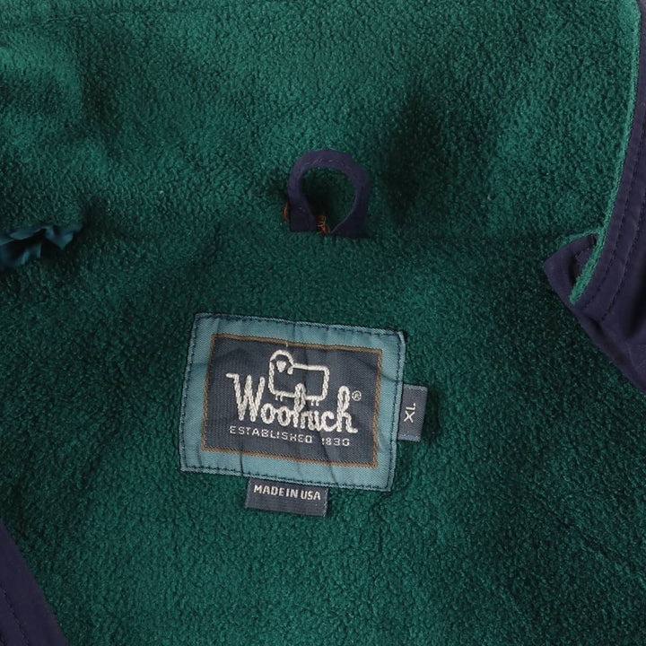 Vintage 1990'S WOOLRICH padded puffer jacket, made in the USA, men's size XL Nylon Navy blue Vintage Second Hand